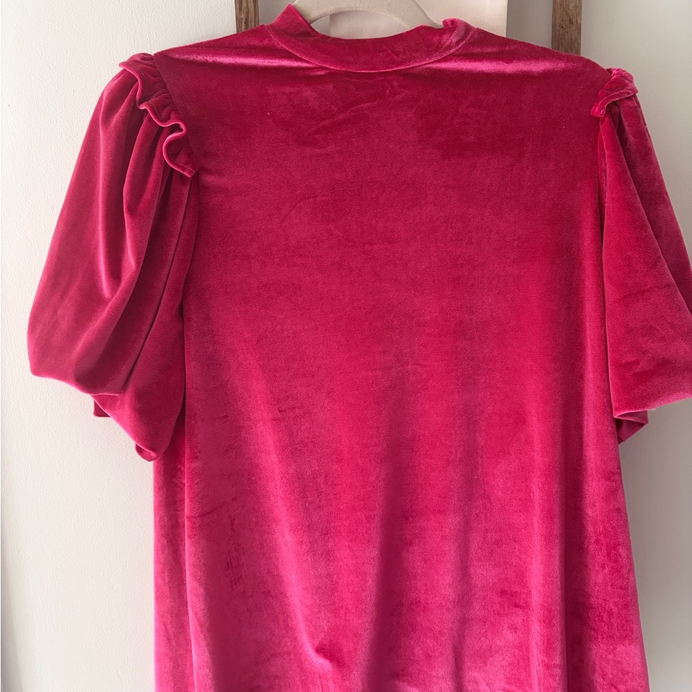 LA MIEL Fuchsia Velvet Women's Blouse